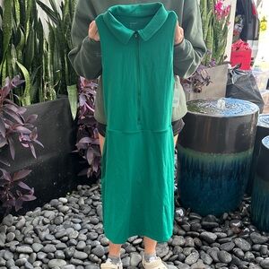 GAP Green Sleeveless Midi Dress